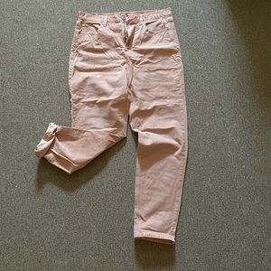 American Eagle Pink Corduroy Mom Jeans
